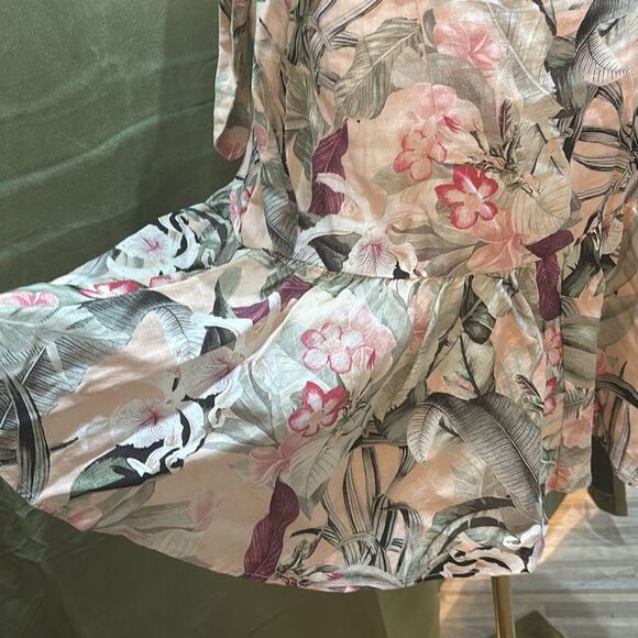 Guess 100% linen floral print mini dress, US8 - Picture 9 of 11